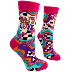 all you need is love women's novelty crew socks