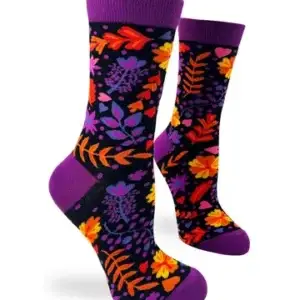 fabdaz autumn floral women's crew socks
