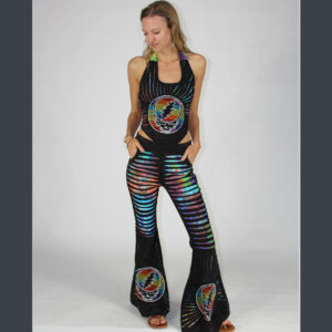 stonewashed razor cut chest cover up grateful dead boho