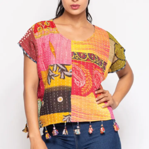 cotton kantha crop top