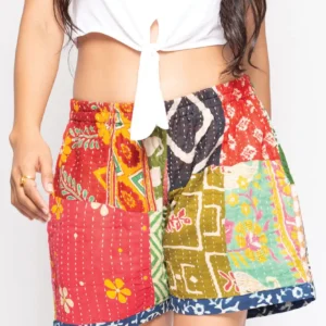 cotton kantha shorts