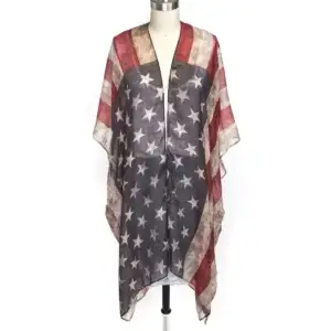 vintage inspired american flag kimono
