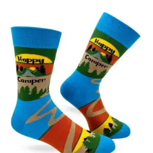 happy camper men's novelty crew socks