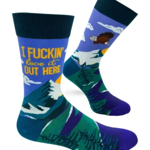i fuckin' love it out here men's novelty crew socks