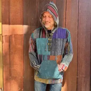 patchwork up cycled unisex hoodie