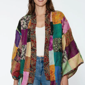 reversible kantha silk kimono jacket
