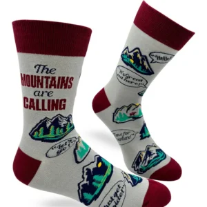 the mountains are calling men's novelty crew socks