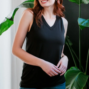 ginger v neck bamboo tank top