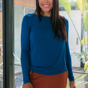 yala jena long sleeve bamboo shirt lapis.webp