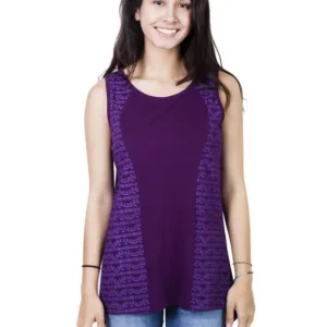 cutting edge om flower fringe vest