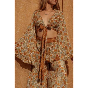 bell sleeve hippie boho wrap top, plus size available