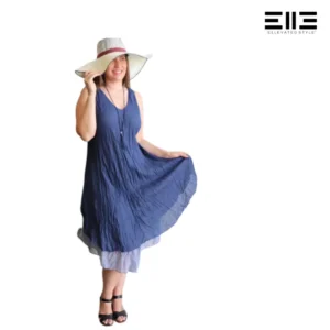 cotton lightweight wrinkle dress lined