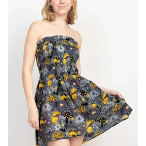 mushroom print mini dress