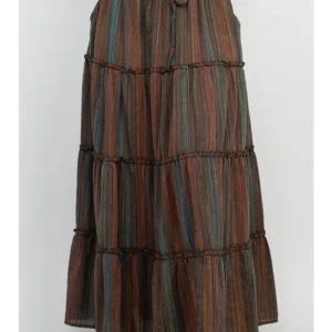 stripe tiered maxi skirt