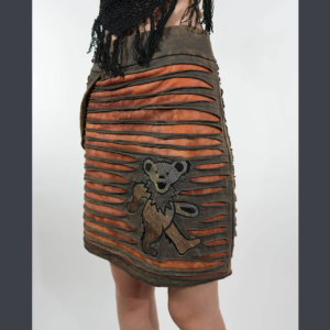 grateful dead brown skirt with pocket bear.webp